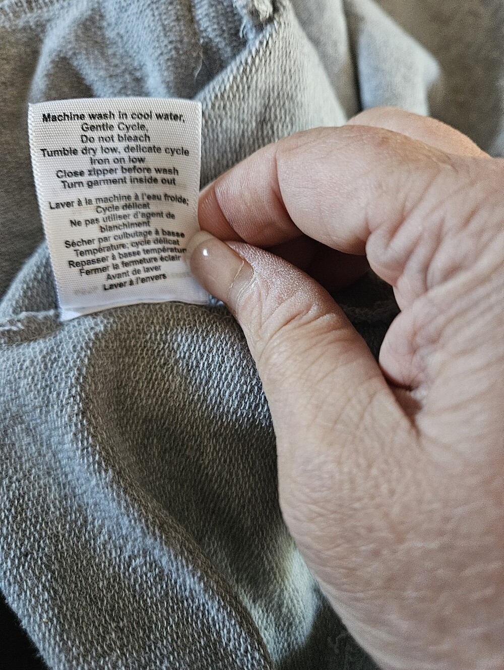 Light Gray Drawstring Zip-Up Jacket - Picture 5 of 7